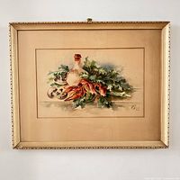 Front view of framed watercolour still life