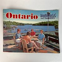 Front cover of 1950s Ontario tourism guide