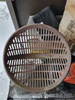 Top view of perforated metal seat