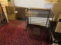 Record holder rack and mirror together for scale