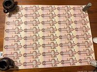 Front of uncut sheet showing 40 $2 notes obverse