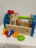 overall view of toolbox with tools and bolts displayed