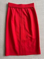 Full view of front of red pencil skirt