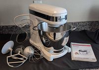 Mixer with bowl, attachments, booklet