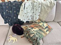 Overall group shot showing all six horse-themed items