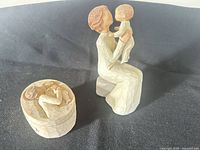 Figurine and trinket dish together