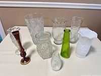 All nine vases arranged together