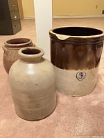 Group shot of all three crocks