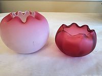 Both rose bowls side by side showing size and color difference