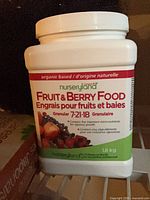 Front of Nurseryland fertilizer tub