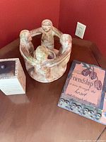 circle of friends candleholder, boxed tealight holder, friendship plaque displayed together