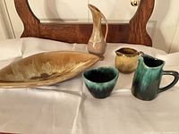 Group shot of all five pottery pieces