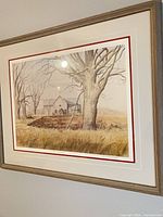 Full view of framed print showing artwork, matting, and frame