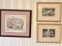 All three framed prints on wall