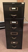 Full front view of the four-drawer filing cabinet
