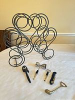 Overall view of wine rack and bar tools