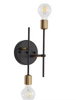Stock style image showing the EfineHome 2-light wall sconce with bulbs installed