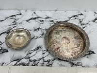 Round tray and scalloped dish overview