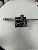 Overall view of Starrett surface gage showing base, spindle and scriber