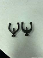 Pair of U-shaped steel V-block clamps with screws