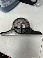 Front view of Starrett No. 490 protractor head showing full body and protractor scale