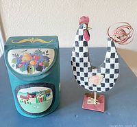 bin and rooster full view