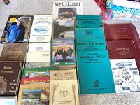 Group overview of all books, atlases and newspaper