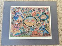 Full view of signed limited edition folk art print on mat board