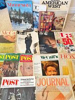 Group shot showing all magazines and books
