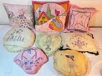 Group shot of all eight pillows