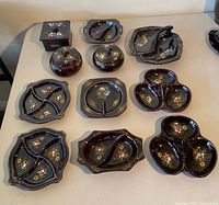 Group shot of all nine redware pieces