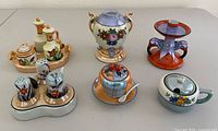 overview of all six lusterware pieces