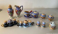 Full lot overview showing all lusterware pieces