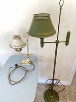 Both lamps standing on table and floor