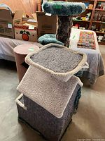 All three cat furniture pieces grouped together