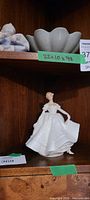 Front view of Royal Doulton Nancy figurine on shelf