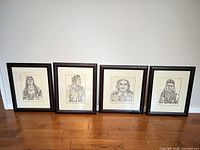All four framed portrait prints front view