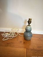 Full view of Moorcroft double-gourd ceramic lamp base with cord