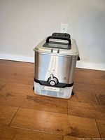 front view of stainless deep fryer base
