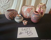 Group shot of all six pottery pieces