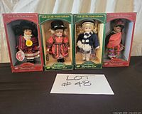Front view of all four boxed Barbara Lee Dolls of the World