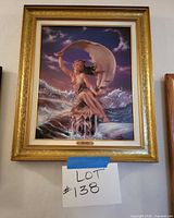 Framed print on wall showing full piece and frame