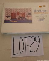 Front view of sealed Heritage Collection Miniature Wood Furniture Kit box
