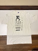 Front view of Hanes eye chart T-shirt