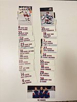 Fronts of roster cards showing player photos and names