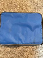 Top view of blue polyester cooler lid