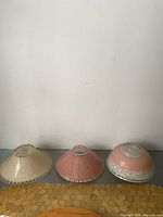 All three glass ceiling shades side by side