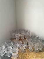 All 34 Cape Cod glasses grouped by size in corner