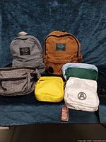 Group shot of all six bags