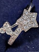 Close-up of star and floral CZ settings